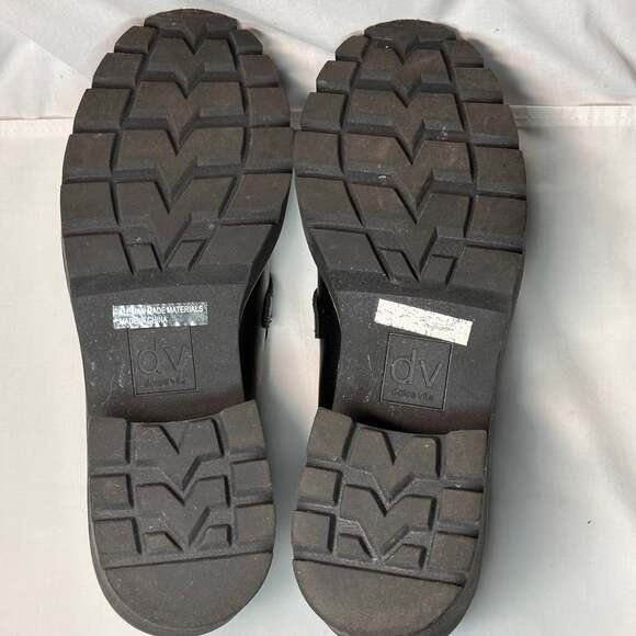 Dolce Vita Halona Lug-Sole Black Leather Platform Loafers - Picture 6 of 8